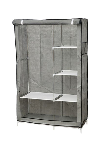 Portable wardrobe with cover grey. Carousel 1