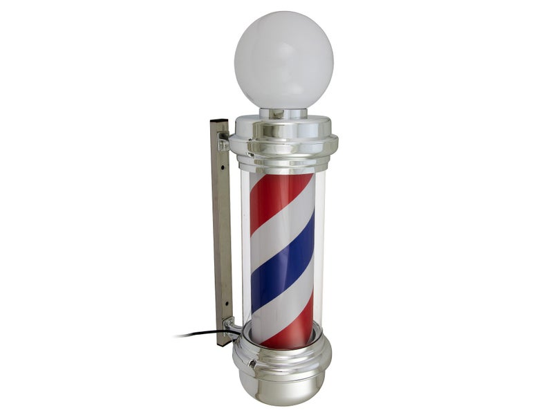 Spinning Barber Shop Sign - Traditional Striped Pole with Lighting Carousel 2