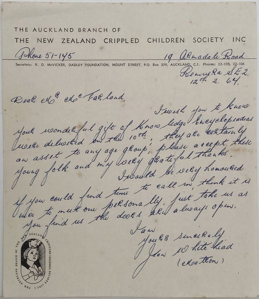 VINTAGE LETTERHEAD: The New Zealand Crippled Children Society 1967 Carousel 1