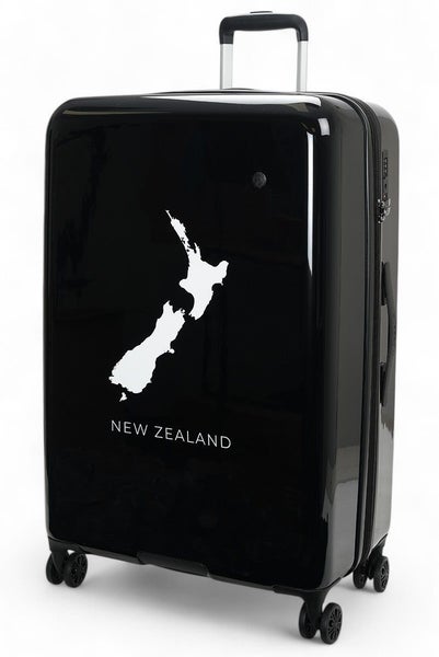 Caselite NZ Map 77cm Hardside Checked Suitcase Black Carousel 1