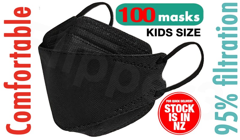 FACE MASKS 100 KIDS BLACK Similar to KF94 KN95 & N95 SALE $1.20 per pack Carousel 1