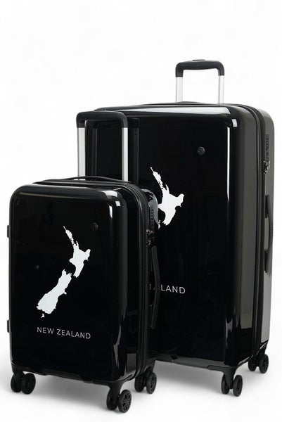 Caselite NZ Map 56cm & 77cm Hardside Luggage Set Black Carousel 1