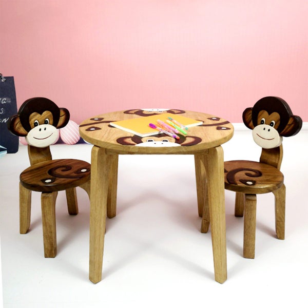 Monkey Wooden Kids Chair Children Toddler Play Back Chair MANGO TREES Furniture Carousel 2