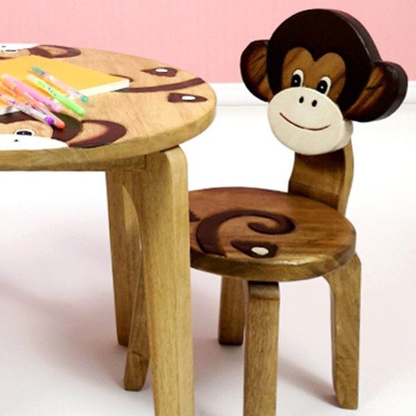 Monkey Wooden Kids Chair Children Toddler Play Back Chair MANGO TREES Furniture Carousel 1