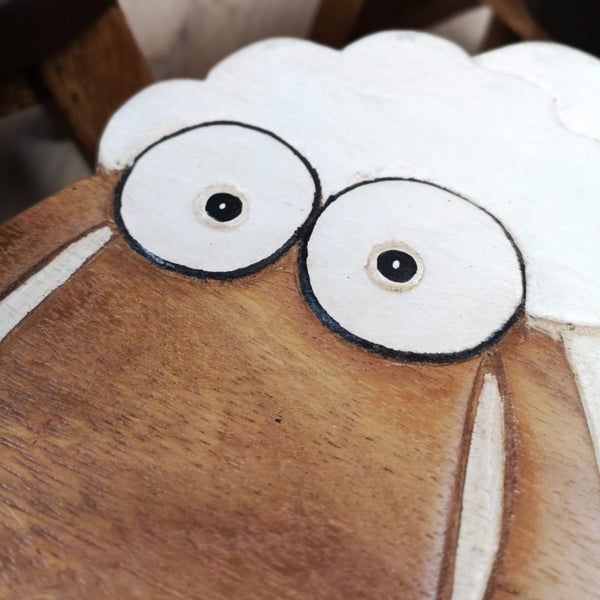 Kids Wooden Stool Long Ear Sheep MANGO TREES Children Chair Toldder Step Stool Carousel 9