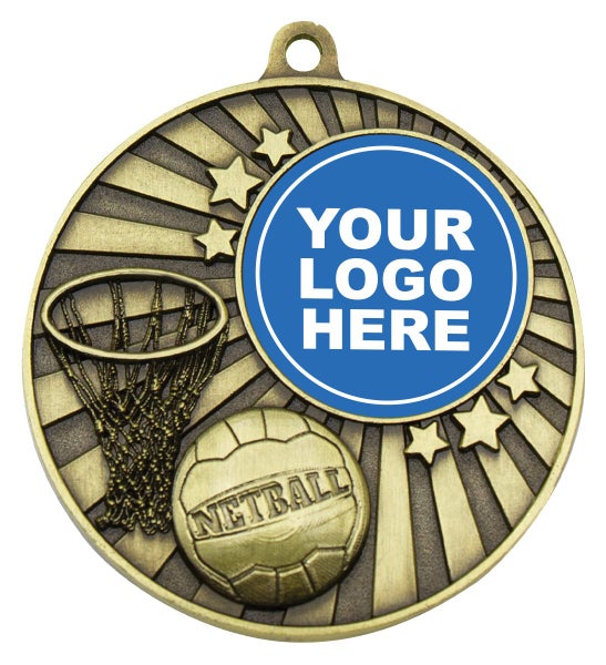 3D Netball Medal, Including Logo & Engraving Carousel 1