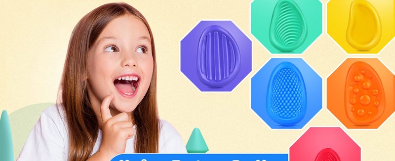 Fidget Toys Sensory Stone,Textured Soft Worry Stone for Autism Kids Calming Carousel 1