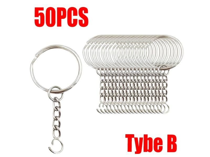 Key Ring Combination Set Metal Keychain Split Ring Key Ring Anti-rust Key Carousel 1