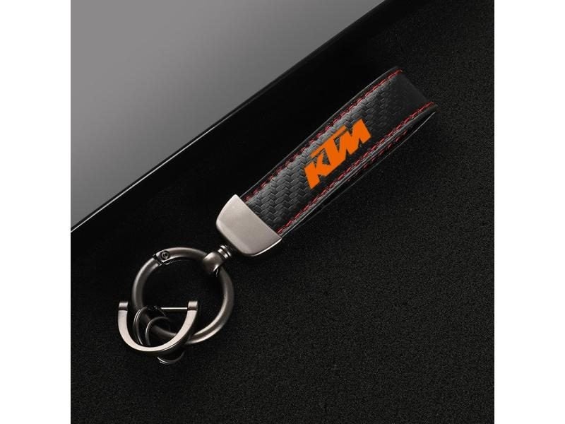 High-Grade Carbon Fiber Motorcycle Keychain Holder Keyring For KTM Duke 125 200 Carousel 1