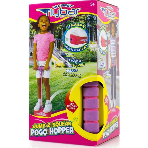Flybar: Jump & Squeak Pogo Hopper - Pink Carousel 2