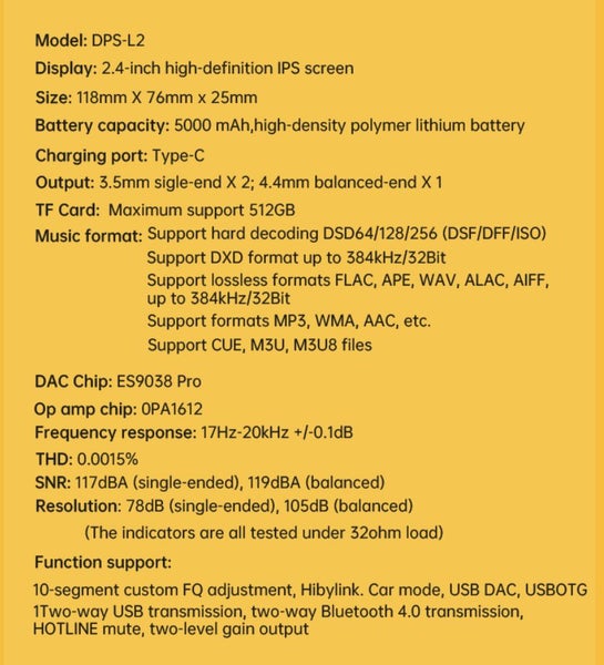Oriolus DPS-L2 ES9038 PRO USB DAC DSD256 3.5 4.4mm Output Cassette Like New Carousel 9