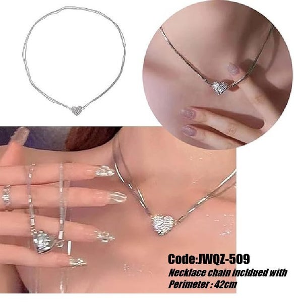Brand New Women's Silver Necklace pendant Magnetic Heart Clavicle *Sale NOW* Carousel 2