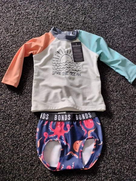 Cotton on rash shirt and bonds swim bottoms 6-12m Carousel 1