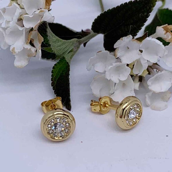 18K Gold Crystals Stud Earrings "Avery" Carousel 2