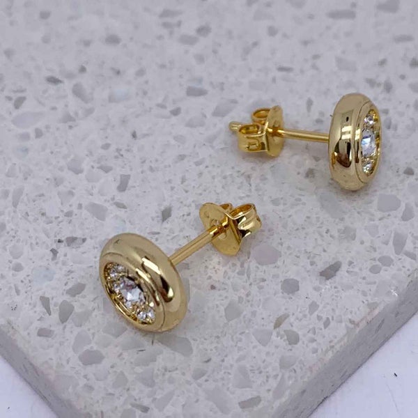 18K Gold Crystals Stud Earrings "Avery" Carousel 4