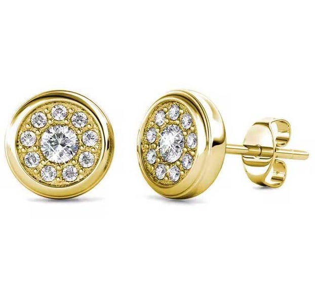 18K Gold Crystals Stud Earrings "Avery" Carousel 1