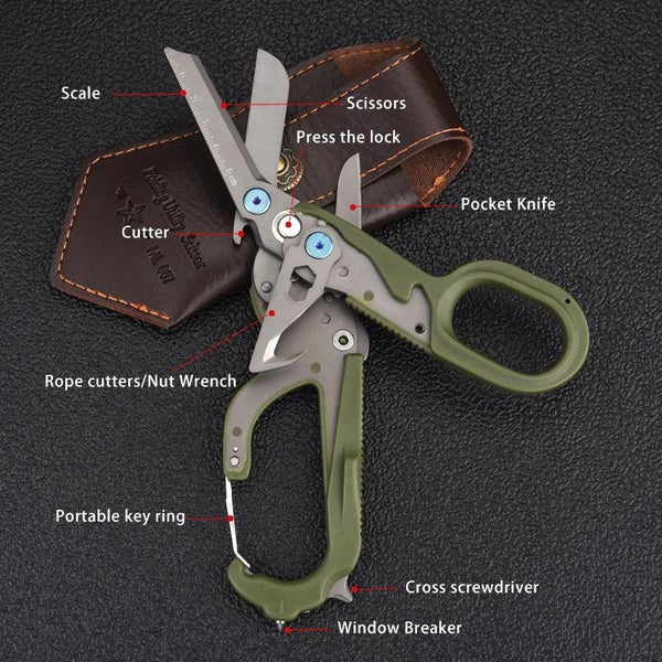 Outdoor Survival Tools Multifunctional Folding Army Knives Folding scissors Carousel 2