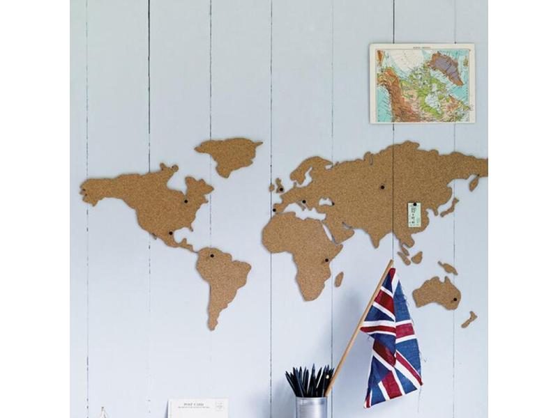 Large Size Cork Wood Phellem Wall World Map Office School Home Decoration Map Carousel 1