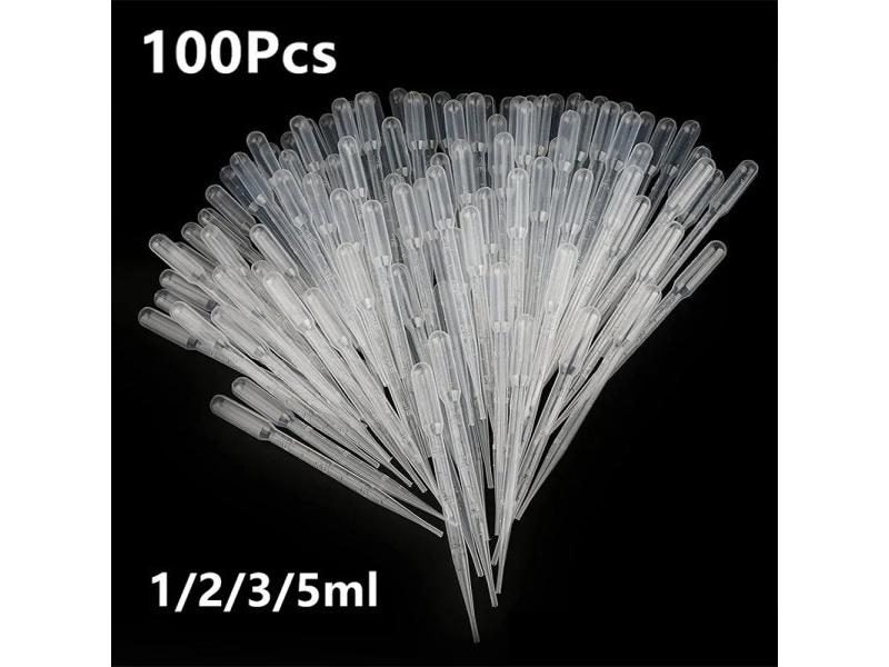 100Pcs/Lot Laboratory Pipette 1ml 2ml 3ml 5ml Plastic Disposable Graduated Carousel 1