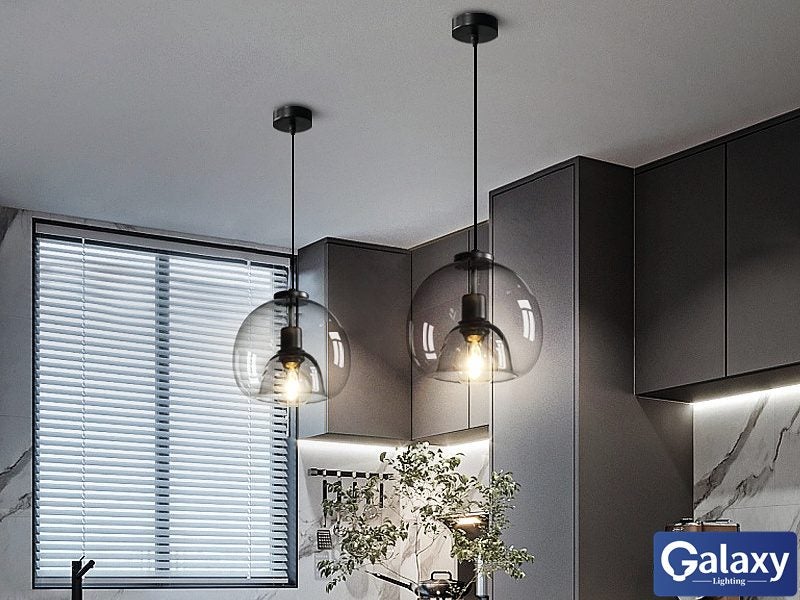 P105-Smoky Grey Glass Pendant Light Carousel 1
