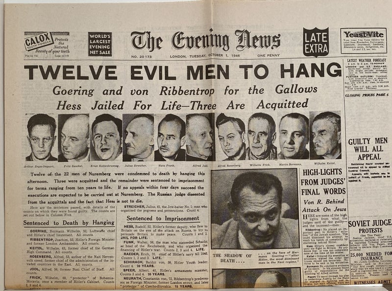 OLD WARTIME NEWSPAPER: Evening News, 1st October 1946 Carousel 1