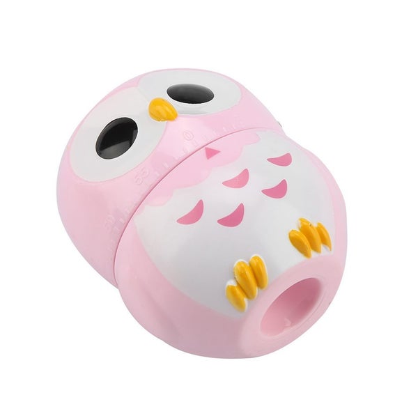 Cute Owl Shape Kitchen Manual Timer Mechanical Home Cooking Counters Clock(Pink) Carousel 2