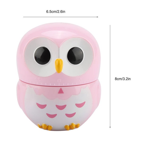 Cute Owl Shape Kitchen Manual Timer Mechanical Home Cooking Counters Clock(Pink) Carousel 5