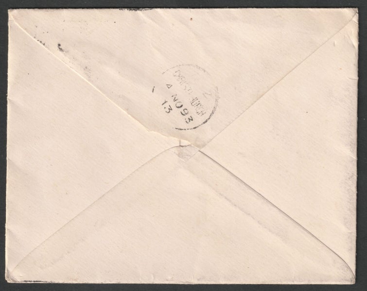 1893 MELBOURNE, VICTORIA COVER TO NEW ZEALAND BY S.S. "WAIHORA". Carousel 2