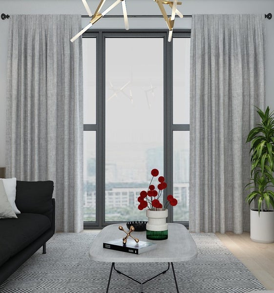Soft Grey Linen -90% Blackout Thermal Full Length 2.6 long Carousel 2