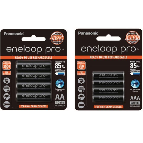 Panasonic BATTKit4 Pro Eneloop Pro AA BK-3HCCE-4BT & AAA BK-4HCCE-4BT Size Re... Carousel 1