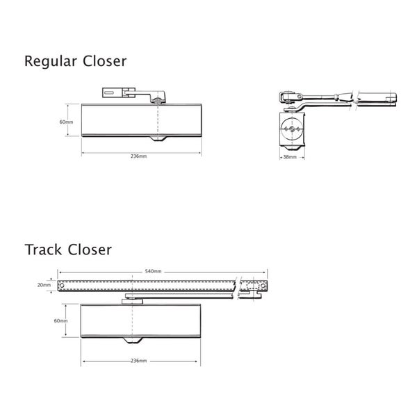 Briton BNT-1120B-HO-SE - 1120 Series surface mounted door closer 2-4 strength... Carousel 2