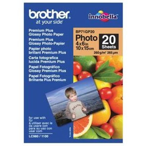 BP71GP20 - Brother BP71GP20 6x4 Premium Glossy Photo Paper 260GSM 20 Sheets Carousel 1