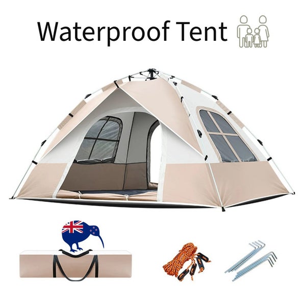 Camping Tent 3-5 Person Waterproof Heavy Fabric Material - In Stock Deal Carousel 1