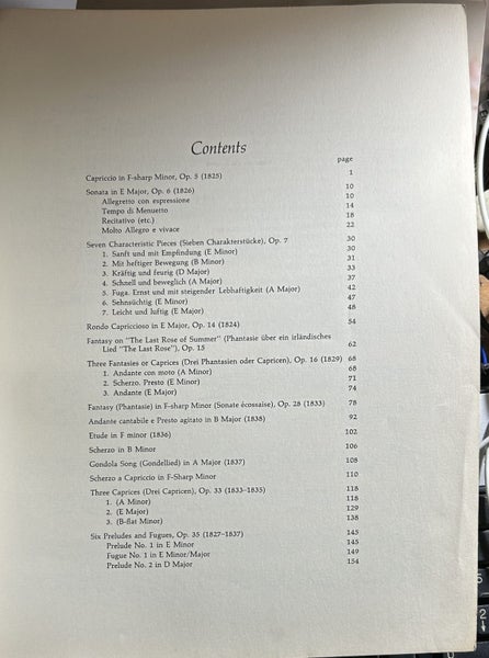 Felix Mendelssohn Complete Works for Pianoforte Solo, Vol. I Carousel 2