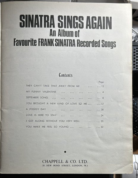 Sinatra Sings Again An Album of Favourite Frank Sinatra Recorded Songs Carousel 2
