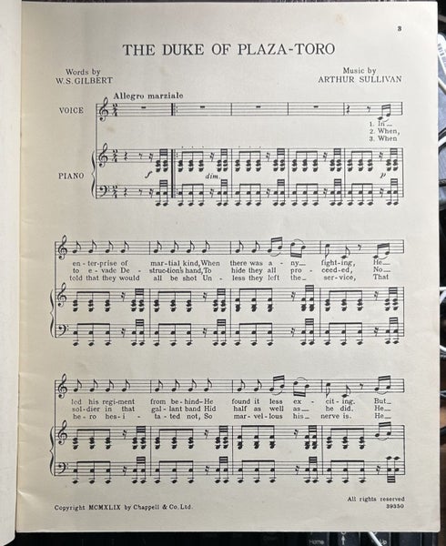 Vocal Gems from The Gondoliers by W S Glibert and Arthur Sullivan Carousel 2