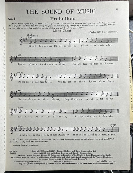 The Sound of Music Vocal Score by Richard Rodgers, Oscar Hammerstein 2nd Carousel 5