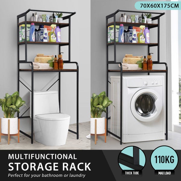 Over Toilet Shelf Rack 3 Tier Bathroom Storage Organiser Carousel 2