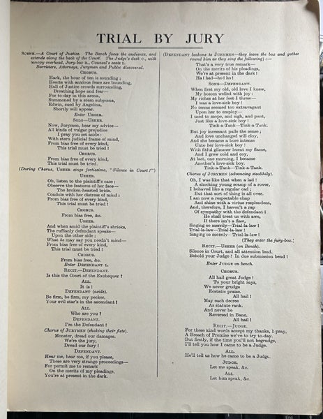 Trial by Jury by W S Gilbert and Arthur Sullivan Vocal Score Carousel 2