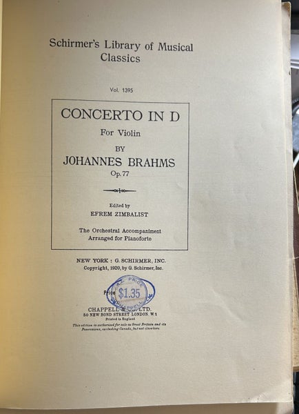 Brahms Op 77 Concerto in D For the Violin with Pia Carousel 2