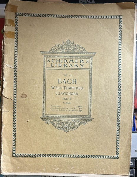 Bach Well-Tempered Clavichord Vol II Schirmer's Library Vol 14 Carousel 1