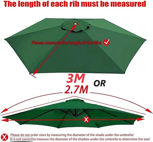 2.7M Parasol Replacement Cloth Round Garden Umbrella Cover For 8-Arm Carousel 3