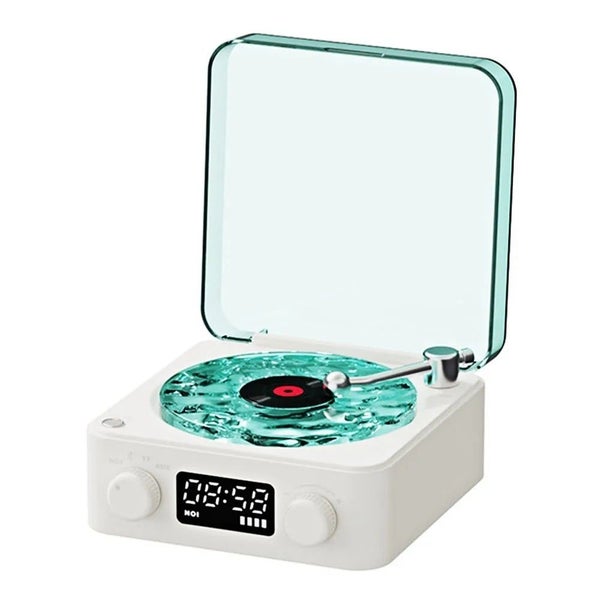 The Waves Bluetooth Vinyl Player, Vintage Vinyl Record Player Bluetooth Speaker Carousel 1