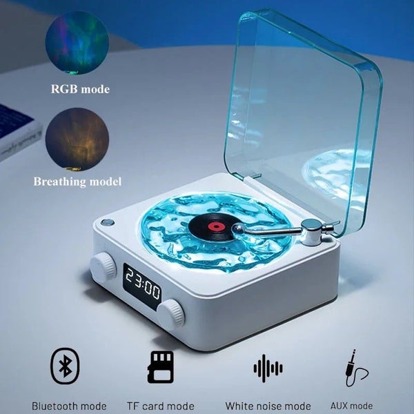 The Waves Bluetooth Vinyl Player, Vintage Vinyl Record Player Bluetooth Speaker Carousel 2