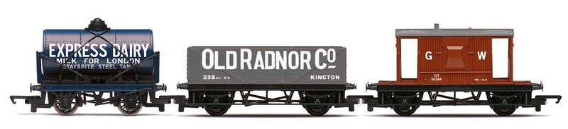 Hornby HO Scale R60047 Triple Wagon Pack, Mixed Wagons with Brake Van - Era 3 Carousel 1