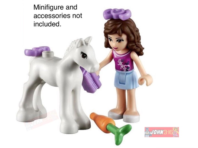 GORGEOUS LITTLE LEGO WHITE FRIENDS FOAL - SO CUTE! Carousel 1