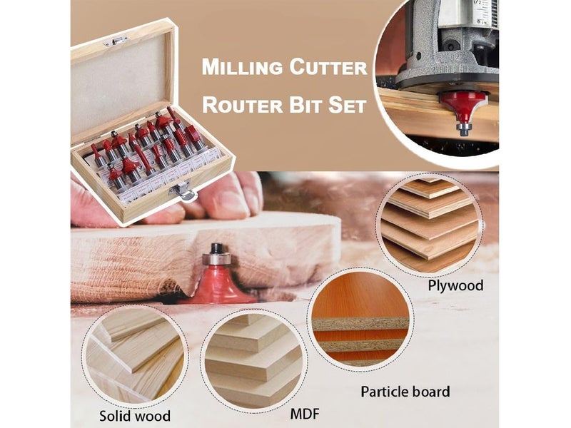 ROUTER BIT SET 1/4" SHANK 15PCS Carousel 2