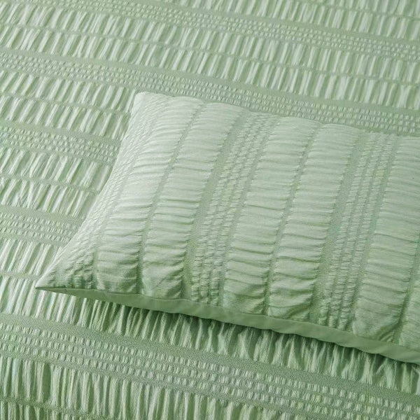 Accessorize Seersucker Sage Polyester Quilt Cover Set Carousel 3