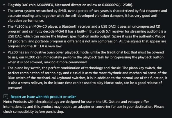 SMSL PL200 MQA CD Player DAC AK4499EX DSD512 Bluetooth LDAC Aptx-HD Brand New Carousel 8