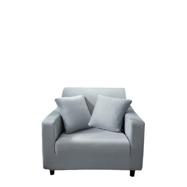 Anyhouz 1 Seater Sofa Cover Plain Ash Grey Style and Protection For Living Ro... Carousel 1